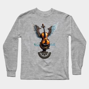 Wonderful elegant violin with wings. Long Sleeve T-Shirt